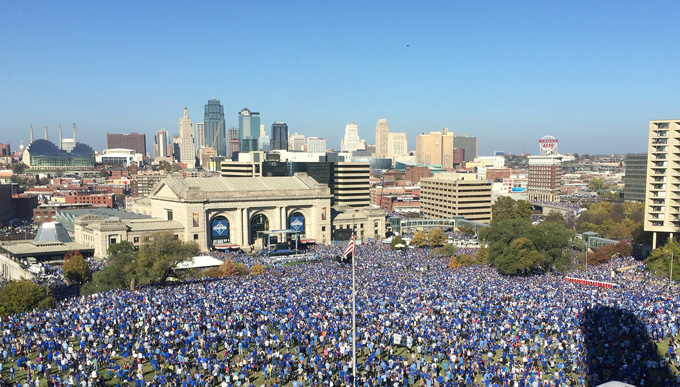 Poster of KC's World Series rally on sale at Union Station